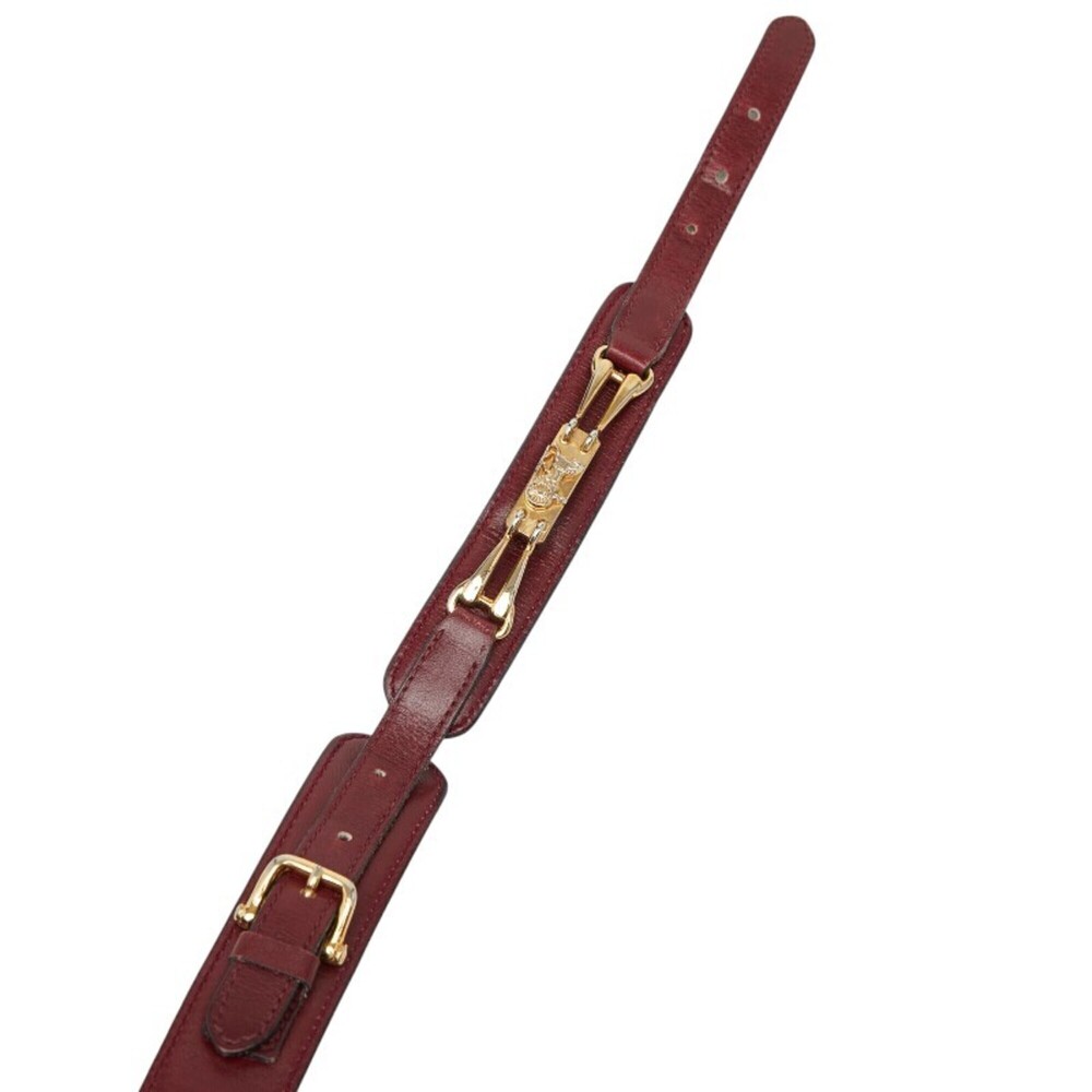 Celine Vintage Carriage Buckle Belt, Wine Red/Bordeaux Leather, Women's CELINE - Picture 5 of 7